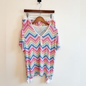 Little Sleepies Rainbow Chevron Women's Pajama set